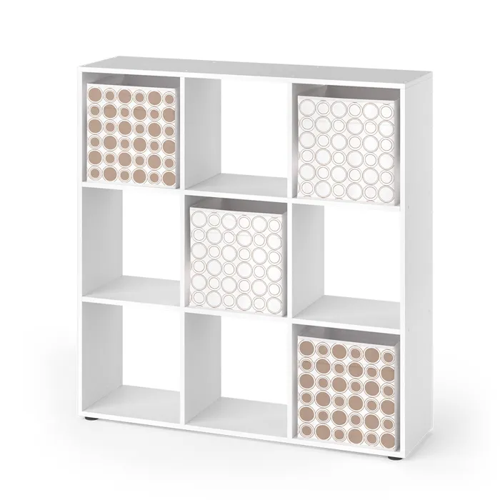 Vicco Meuble de rangement cube Blanc 104x108cm avec 4 boxes pliants opt.2