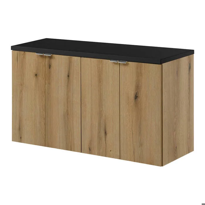 Meuble double vasque NEWPORT 100 x 60 x 40 cm effet chêne noir en.casa