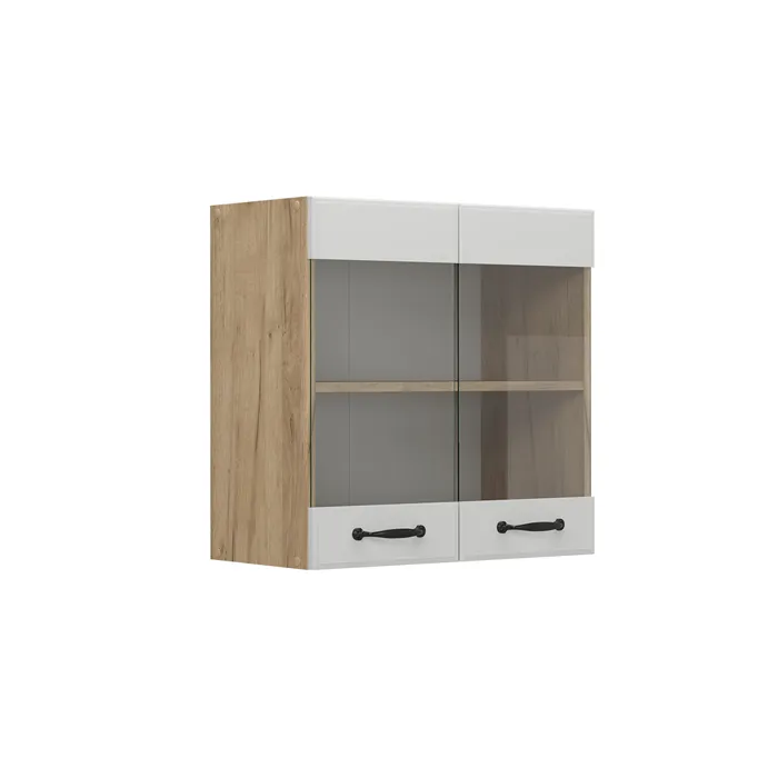 Vicco Meuble de cuisine haut vitré Blanc campagne 60cm