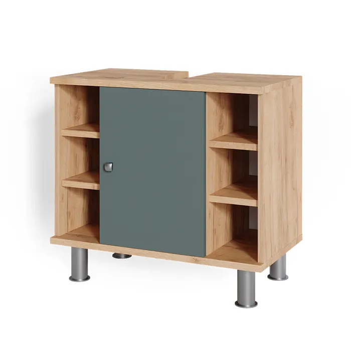 Vicco Meuble sous vasque simple Vert/force de lor Chêne 60x54cm