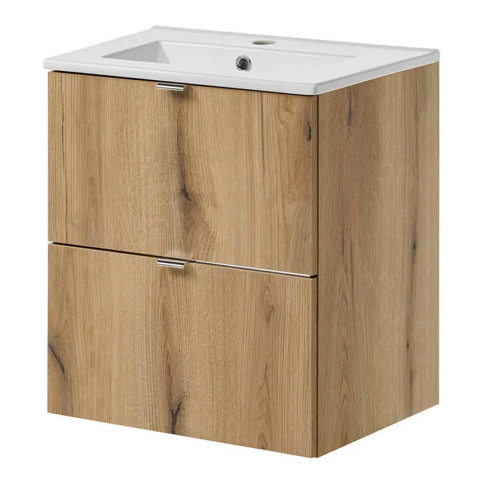 Meuble sous lavabo avec vasque 51 x 57 x 39 cm chêne NEWPORT