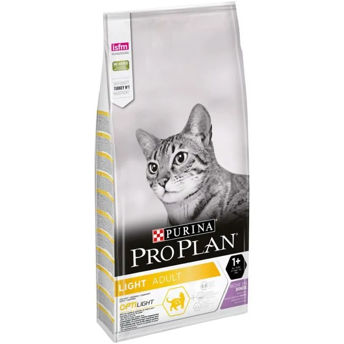 Pro plan Croquettes pour chat adulte Light Dinde - 10 kg