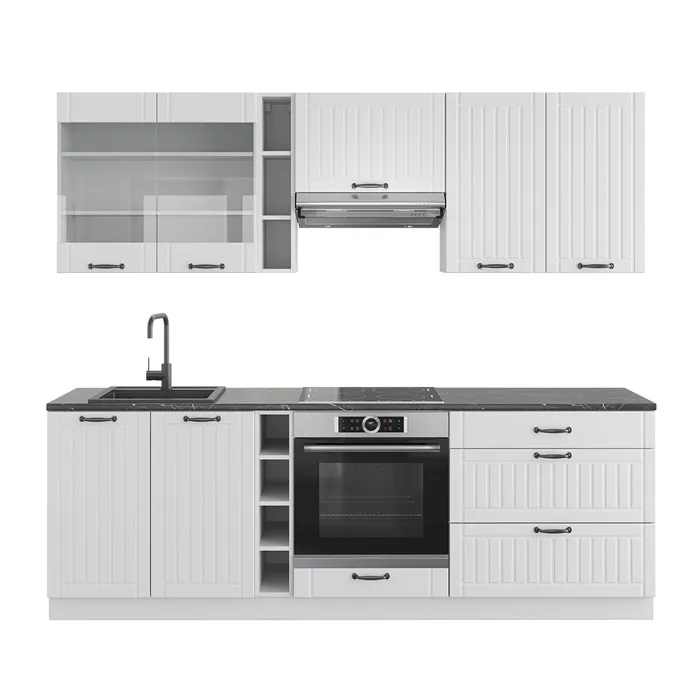 Vicco Cuisine Blanc campagne/blanc 235cm, PT Anthracite