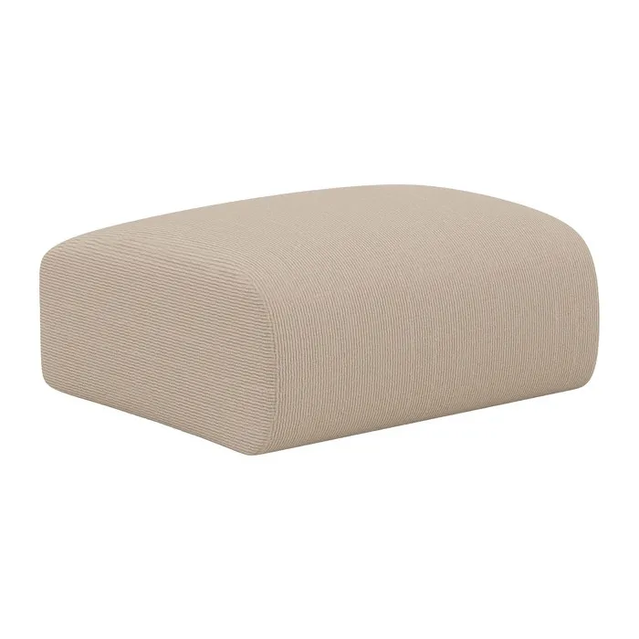 Pouf en velours côtelé fines côtes beige POGNI de Maison Céphy