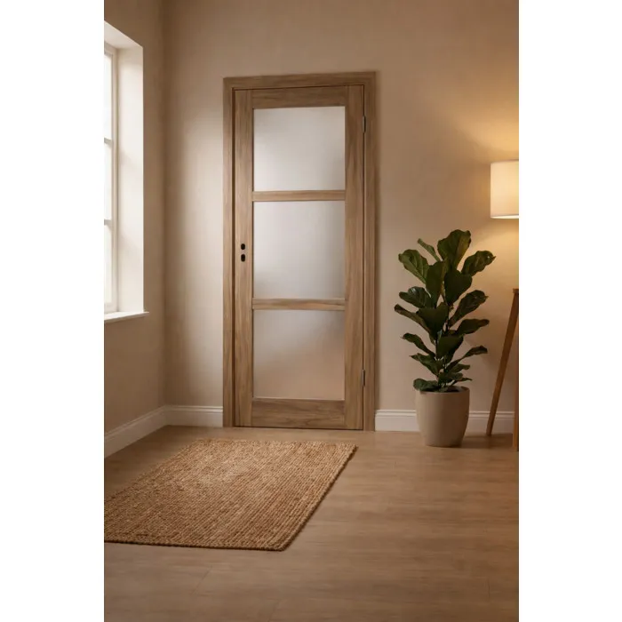 Bloc Porte Bois Frake Vitrée H204 X L83 Cm Côte Tableau P.gauche Gd Menuiseries