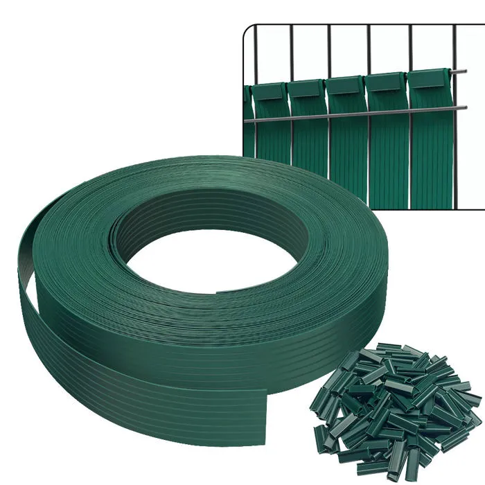 Vounot Kit De Lamelles Occultantes Pvc Brise Vue 75m X 4.7cm Avec 150 Clips Vert