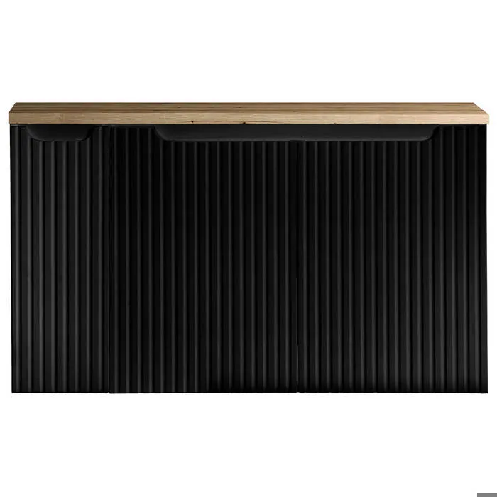 Meuble sous-lavabo NEWPORT avec 3 portes 100 x 60 x 40 cm noir effet chêne en.casa
