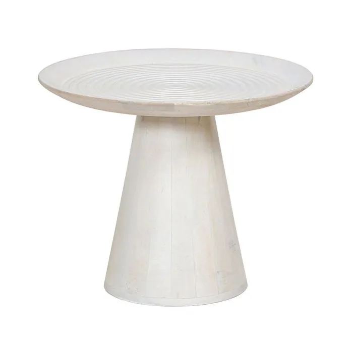 ROWAN - Bout de Canapé H.45cm en Manguier Massif Cérusé Blanc