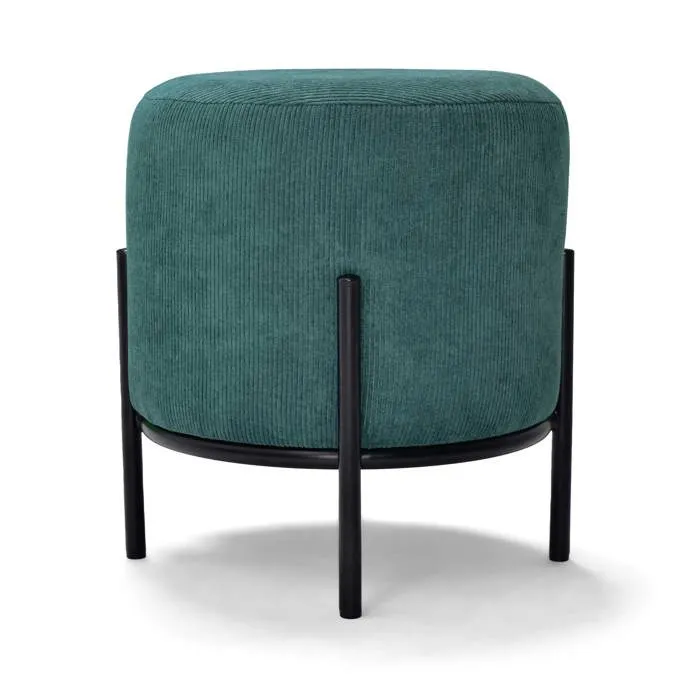 Bonn Velvet - Petit Pouf Rond En Velours Côtelé