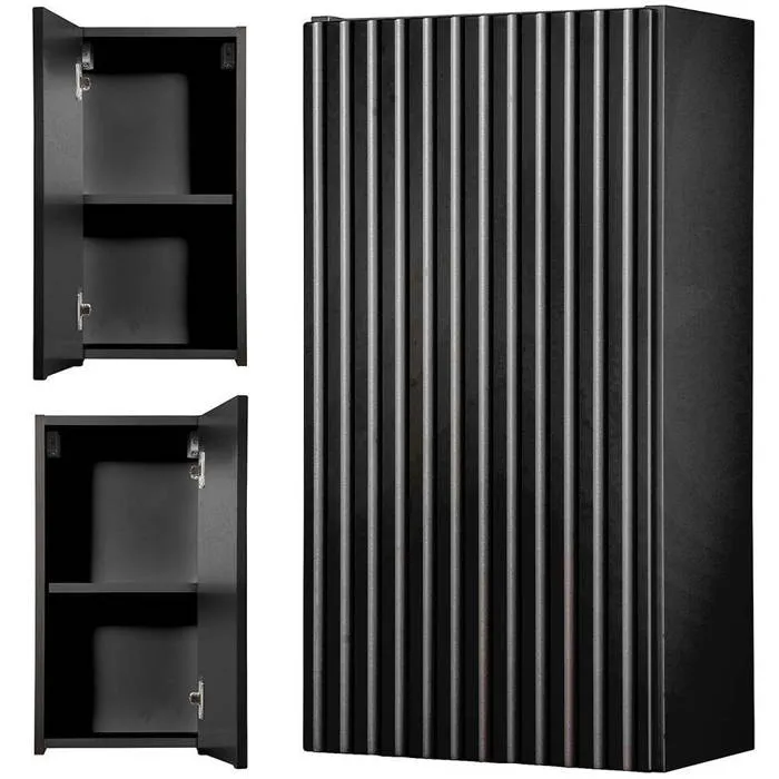 Armoire murale de salle de bain Newport 30 x 57 x 19 cm noir en.casa