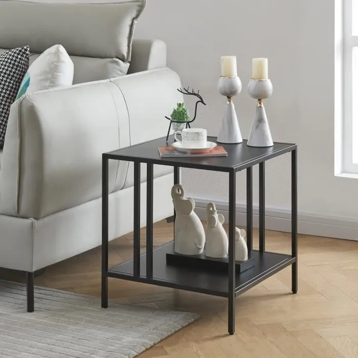 Table d'appoint Kumlinge 47 x 45 x 45 cm noir en.casa