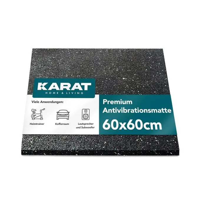 Tapis Anti-Vibration en caoutchouc recyclé Épaisseur 20 mm, 60 x 60 cm - Floordirekt
