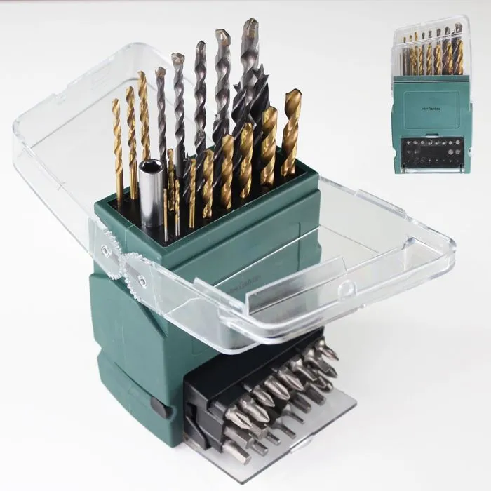 Coffret de 43 pièces embouts et forets FISHTEC Embouts CR-V 25 mm Adaptateur 60 mm