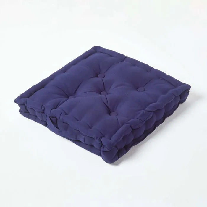 Coussin De Sol Bleu Marine 40x40cm - Homescapes
