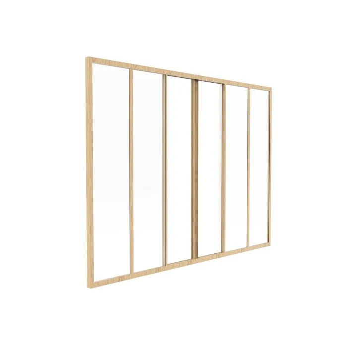 Verrière coulissante en aluminium thermolaqué naturel clair 180 x 130 cm- RAVENA