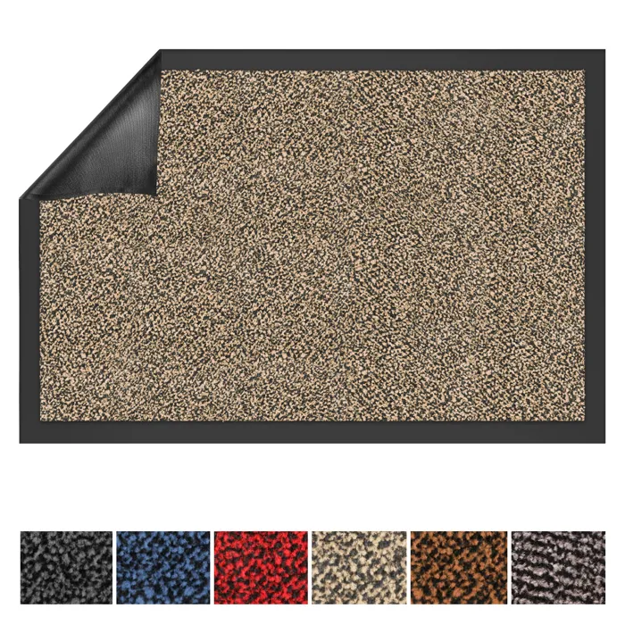 Tapis de Porte Paillasson d'entrée SKY moutarde-noir 90 x 120 cm