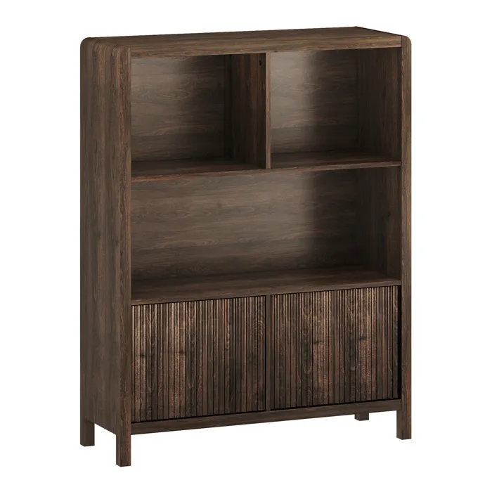 Commode Lukkodso 103 x 80 x 28 cm effet noyer en.casa