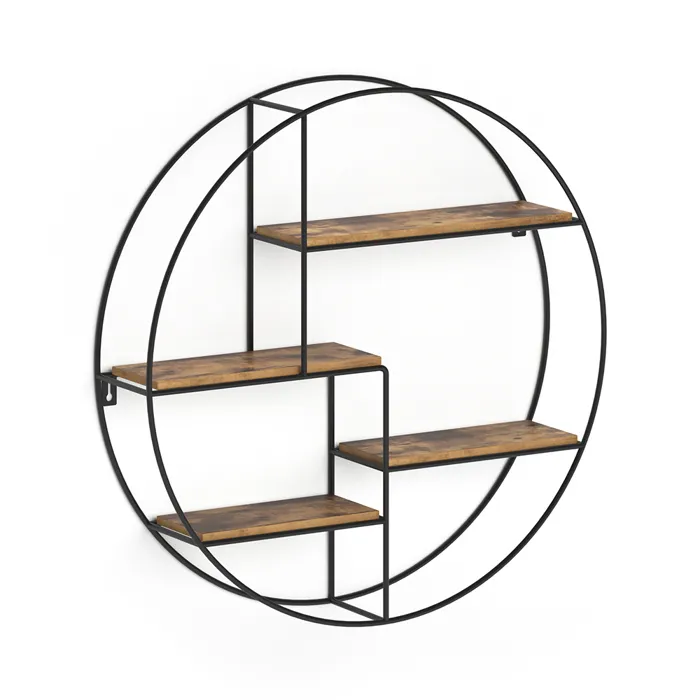 Vicco Étagère Bois antique 55x55cm Rond