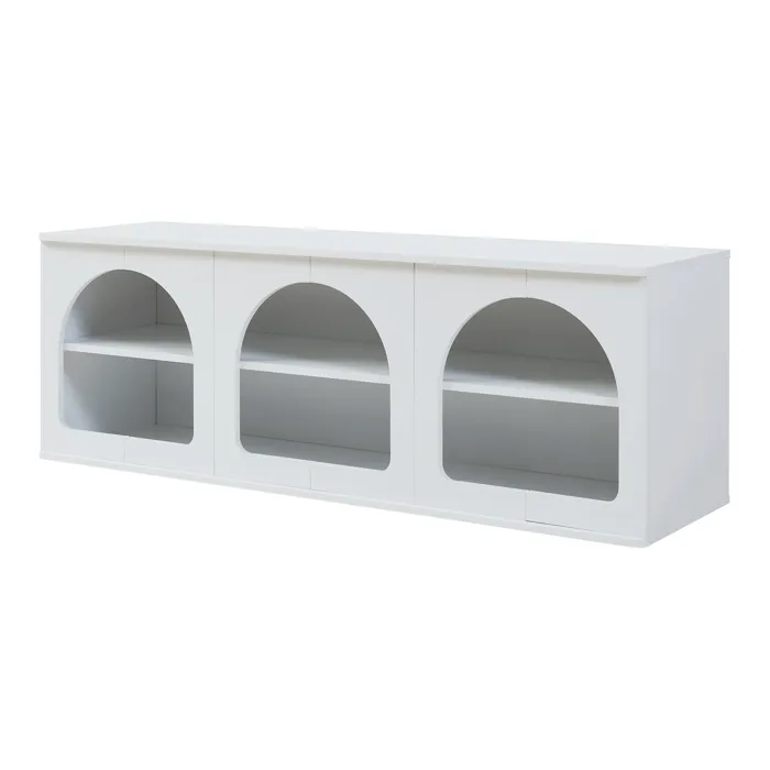 Meuble TV Trorhun 140 x 38 x 48 cm blanc en.casa