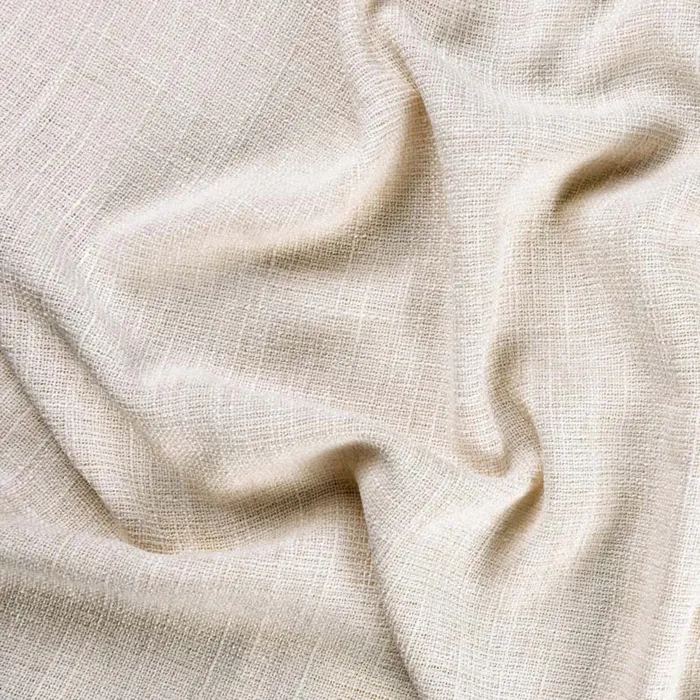 Tissu Voile Semi-opaque - Effet Lin Ecru 300 Cm