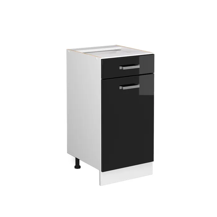 Vicco Meuble cuisine Noir Haute brillance 40cm sans PT
