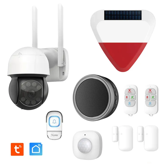 Système d'alarme 868Mhz Wifi, sirène extérieure solaire,caméra IP