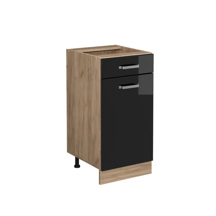 Vicco Meuble cuisine Noir Haute brillance 40cm sans PT