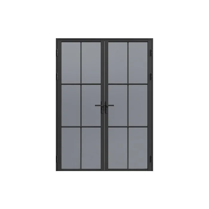 Bloc porte réversible à deux battants en aluminium et verre trempé fumé - 2 x H204 x L73 cm - Noir - SEROTO