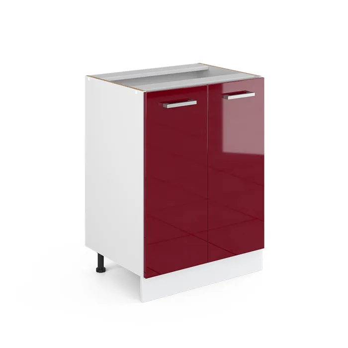 Vicco Meuble bas de cuisine Rouge brillant 60cm sans PT