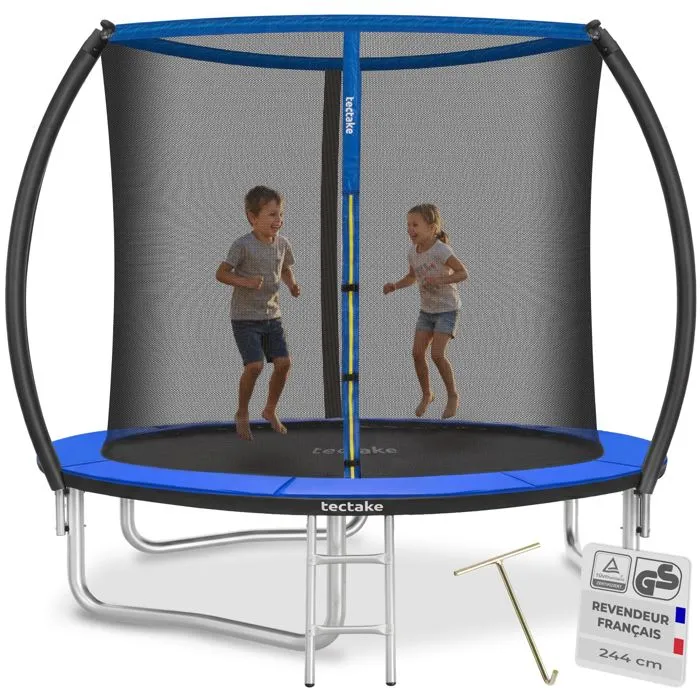 Trampoline Avec Filet De Sécurité Et Échelle D'accès 244cm De Diamètre
