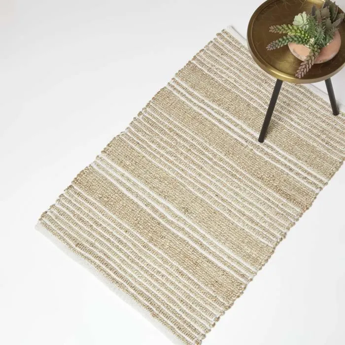 Tapis Naturel En Jute Et Coton Arlyn 60x90cm - Homescapes