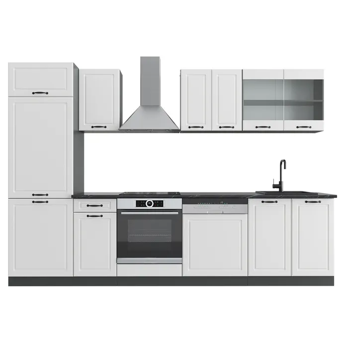 Vicco Cuisine Blanc cottage/anthracite 300cm, PT Anthracite