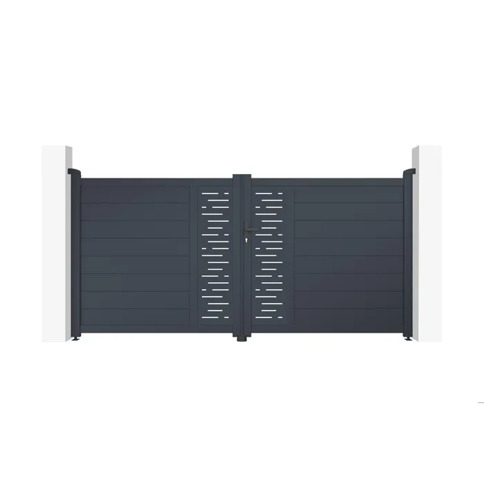 Portail battant 3m ARLBERG H.140cm aluminium gris