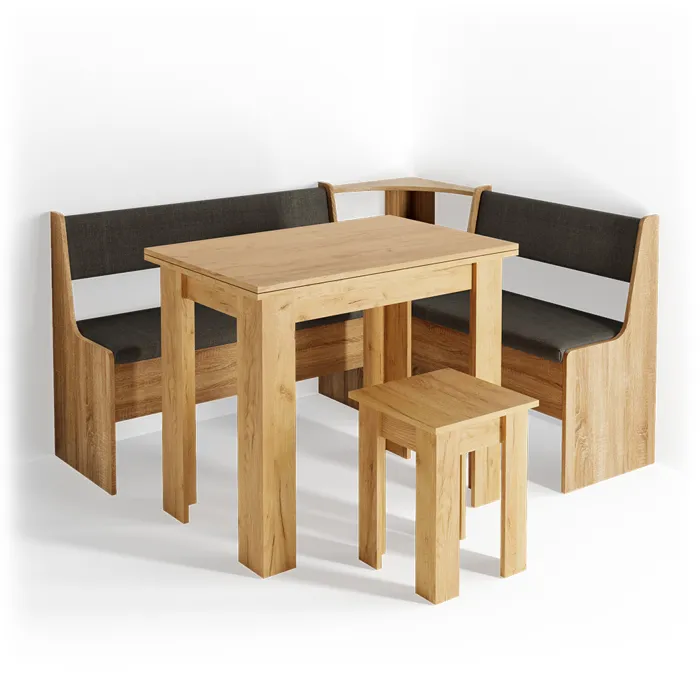 Vicco Groupe de banquettes dangle Chêne de force doré 150x41.5cm avec table