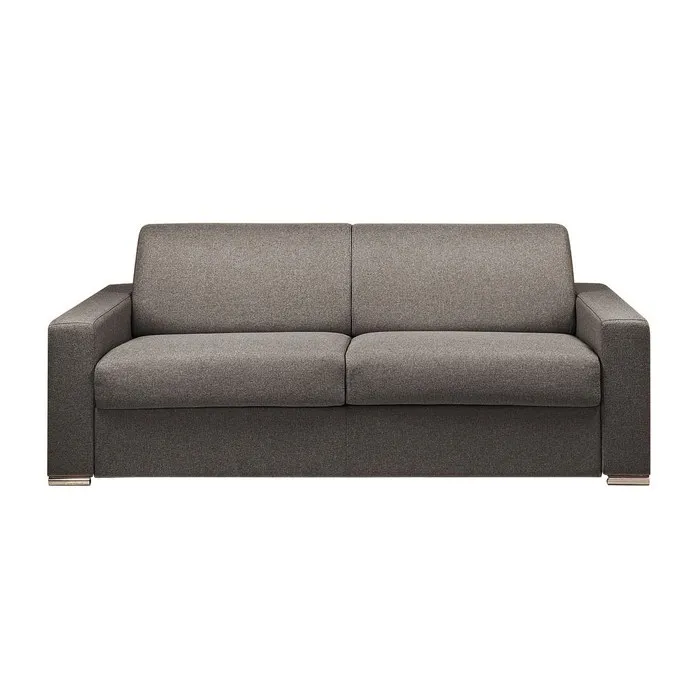 Canapé 4 places convertible express en tissu chiné anthracite - Couchage 160 cm - Matelas 14 cm CALITO