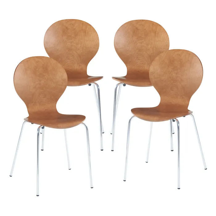Lot de 4 chaises de salle à manger Etne effet noyer en.casa