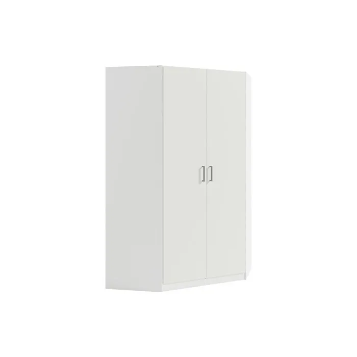 Armoire d'angle 2 portes - L117 cm - Blanc - BELOMY