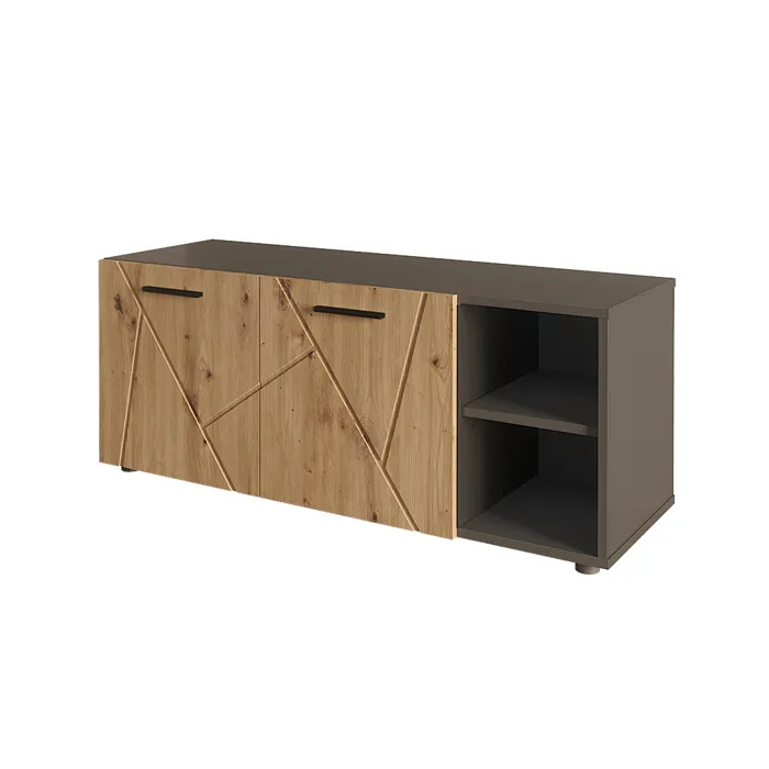 Vicco Armoire à chaussures Anthracite/Artisan 106x43cm avec 2 portes