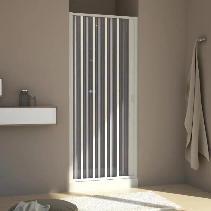 Paroi douche 140 CM H185 en Plastique pvc modèle Aura avec l'ouverture latérale
