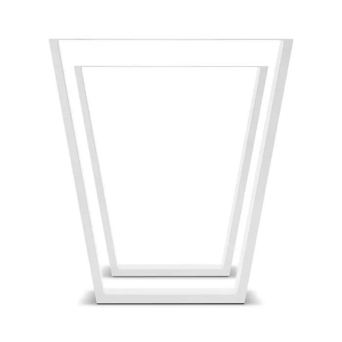 Frankystar lot de 2 pieds de table trapzoidaux acier laque blanc 71 cm