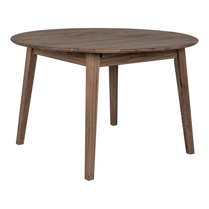 WOODY - Table de Repas 4 à 6 personnes en Chêne Foncé avec Rallonge "Papillon" intégrée