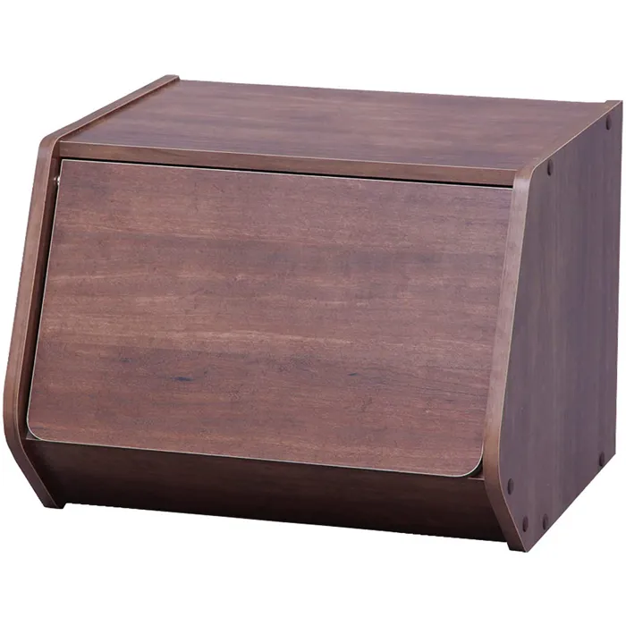 Iris Ohyama, Etagère, Boîte de rangement, Meuble d'appoint, 1 porte, Empilable, STB-400D, Marron, L38.8 x P40 x H30.5 cm