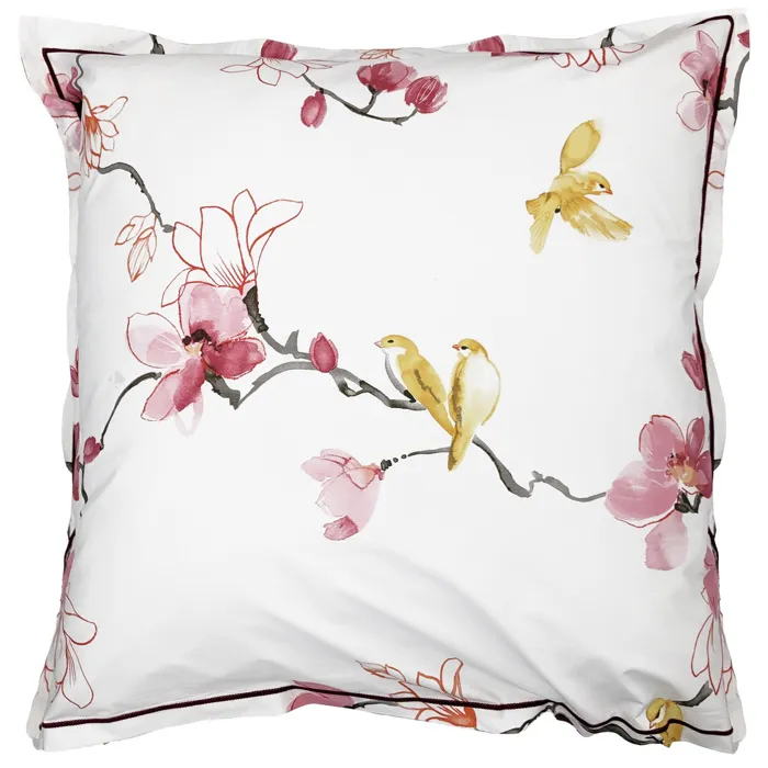 Taie D'oreiller 65x65 Cm Percale Coton Elisa Rose