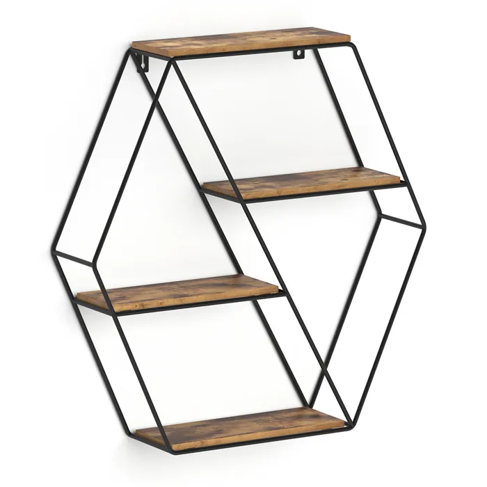 Vicco Étagère Bois antique 51x52cm Forme dangle