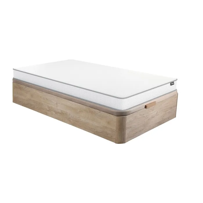 Ensemble 90 x 190 cm sommier coffre naturel clair + matelas mousse ép.12cm - ASTYANAX II de YSMÉE
