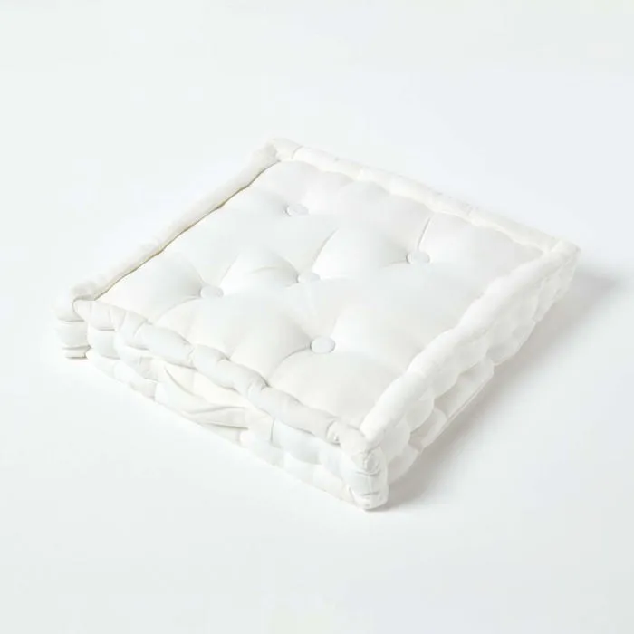 Coussin De Sol Blanc 40x40cm - Homescapes