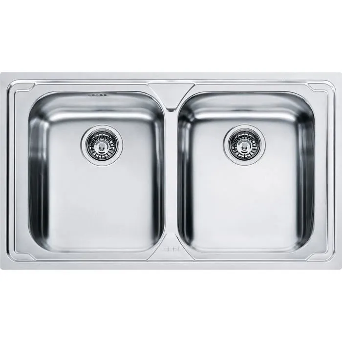 Évier FRANKE LLX 620-L acier inoxydable deux bacs 860x500 mm