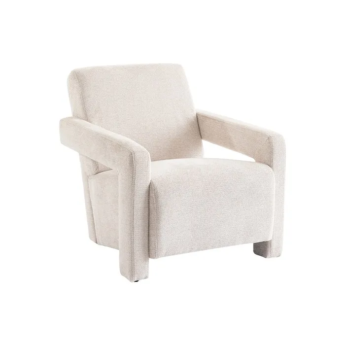 Fauteuil en tissu texturé beige ISPARTA