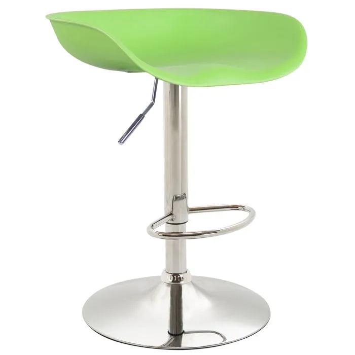 Tabouret De Bar Assise Réglable En Hauteur Et Pivotant En Plastique Vert Pieds Tulipe 10_0000380