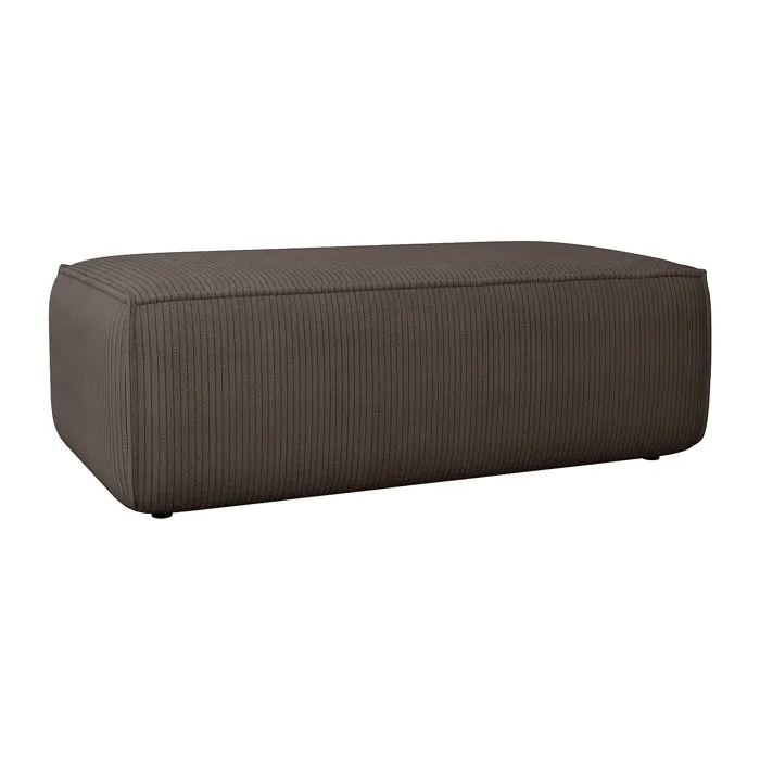 Pouf en velours côtelé marron AMELIA